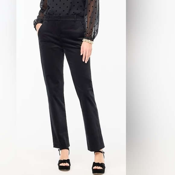 J. CREW FACTORY Kallie Black Velvet Trousers Pants in 6